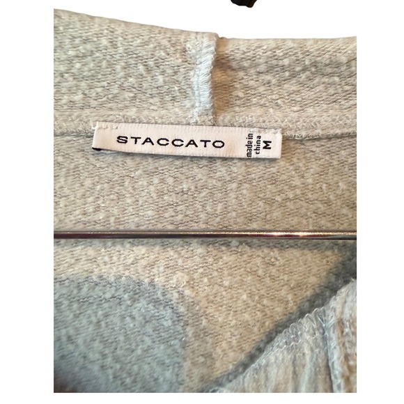 Staccato Womens Grey Henley Button Hoodie Sweatshirt Style 18492 Size Medium - Picture 5 of 7